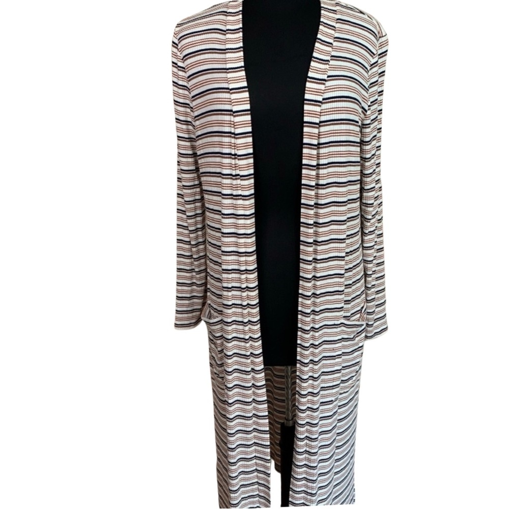 PEYTON JENSEN Evereve Ribbed Knit Duster Open Cardigan Large